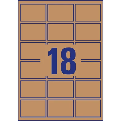 Avery L7110-25 62x42mm újrahasznosított barna kraft etikett Avery L7110-25 62x42mm újrahasznosított barna kraft etikett