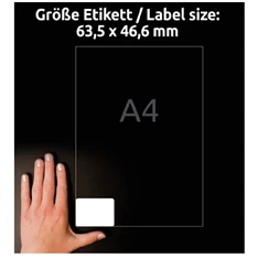 Avery L7161-100 QP 63,5x46,6mm 1800db-os etikett Avery L7161-100 QP 63,5x46,6mm 1800db-os etikett