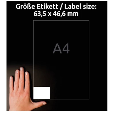 Avery L7161-100 QP 63,5x46,6mm 1800db-os etikett Avery L7161-100 QP 63,5x46,6mm 1800db-os etikett