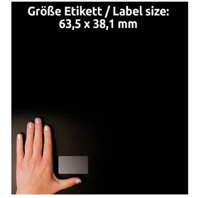 Avery L7782-25 63,5x38,1mm 525db-os poliészter víztiszta etikett Avery L7782-25 63,5x38,1mm 525db-os poliészter víztiszta etikett