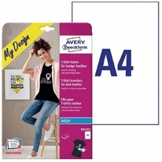 Avery MD1003 A4 textilre vasalható fólia 4db fólia Avery MD1003 A4 textilre vasalható fólia 4db fólia