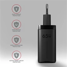 Axagon ACU-DPQ65 GaN USB-A + 2xUSB-C PD3.0/QC4+/PPS/Apple 65W hálózati töltő Axagon ACU-DPQ65 GaN USB-A + 2xUSB-C PD3.0/QC4+/PPS/Apple 65W hálózati töltő