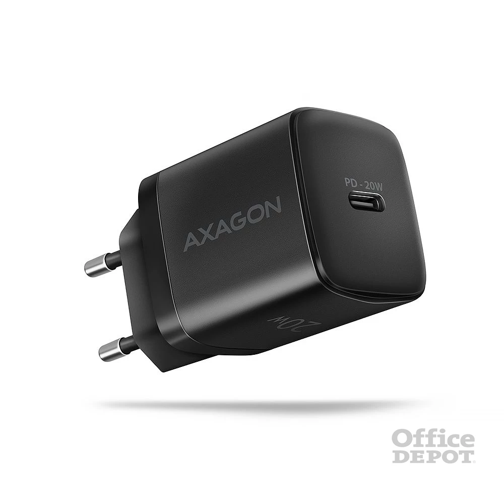 Axagon ACU-PD20 20W PD 3.0 QC Type-C fekete hálózati töltő
