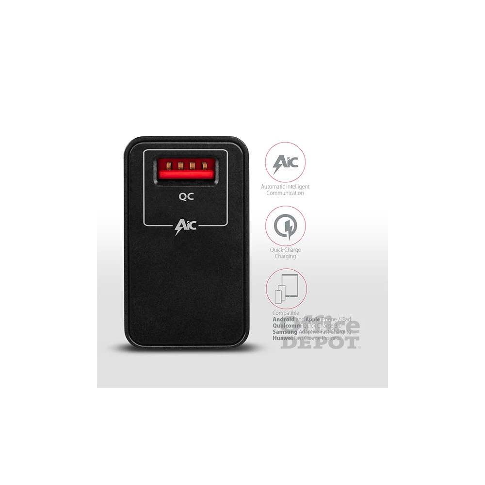 Axagon ACU-QC19 QC3.0 fekete fali töltő
