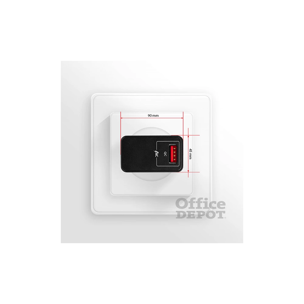 Axagon ACU-QC19 QC3.0 fekete fali töltő