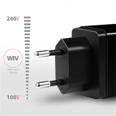 Axagon ACU-QS24 QC3.0 + 5V-1.2A fekete fali töltő Axagon ACU-QS24 QC3.0 + 5V-1.2A fekete fali töltő