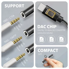 Axagon ADA-HC Mini USB-C audio adapter 384 kHz / 32 bit DAC átalakítóval Axagon ADA-HC Mini USB-C audio adapter 384 kHz / 32 bit DAC átalakítóval