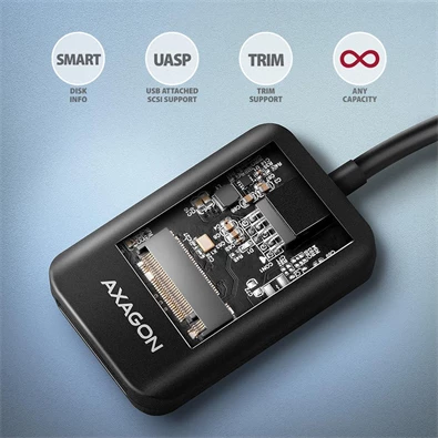 Axagon ADM2-AM USB-A 3.2 Gen2 - 1x NVMe/SATA SSD adapter Axagon ADM2-AM USB-A 3.2 Gen2 - 1x NVMe/SATA SSD adapter