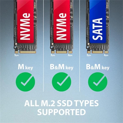 Axagon ADM2-AM USB-A 3.2 Gen2 - 1x NVMe/SATA SSD adapter Axagon ADM2-AM USB-A 3.2 Gen2 - 1x NVMe/SATA SSD adapter