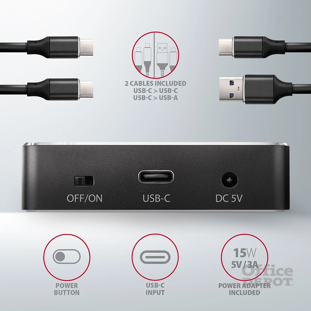 Axagon ADSA-M2C USB-C 3.2 M.2 fekete dual dokkoló állomás