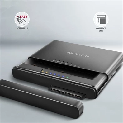 Axagon ADSA-CC USB-C 10Gbps NVMe M.2/SATA 2,5"/3,5" HDD/SSD másoló Axagon ADSA-CC USB-C 10Gbps NVMe M.2/SATA 2,5"/3,5" HDD/SSD másoló