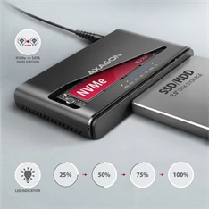 Axagon ADSA-CC USB-C 10Gbps NVMe M.2/SATA 2,5"/3,5" HDD/SSD másoló Axagon ADSA-CC USB-C 10Gbps NVMe M.2/SATA 2,5"/3,5" HDD/SSD másoló