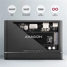Axagon ADSA-CC USB-C 10Gbps NVMe M.2/SATA 2,5"/3,5" HDD/SSD másoló Axagon ADSA-CC USB-C 10Gbps NVMe M.2/SATA 2,5"/3,5" HDD/SSD másoló