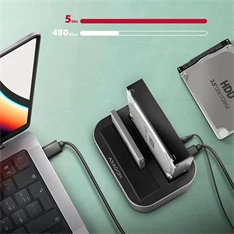 Axagon ADSA-DC SuperSpeed USB DUAL 2.5"/3.5" HDD/SSD DUAL dokkoló Axagon ADSA-DC SuperSpeed USB DUAL 2.5"/3.5" HDD/SSD DUAL dokkoló