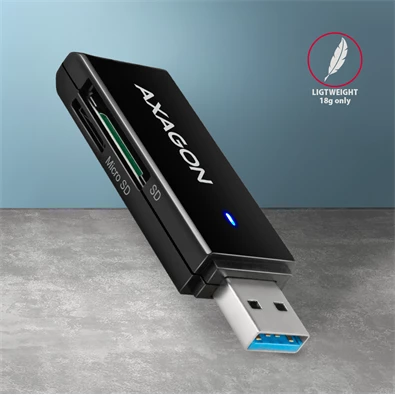 Axagon CRE-S2N Superspeed USB 3.2 Gen 1 Type-A, slim SD/microSD kártyaolvasó Axagon CRE-S2N Superspeed USB 3.2 Gen 1 Type-A, slim SD/microSD kártyaolvasó