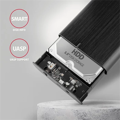 Axagon EE35-A6C USB-C 3.2 Gen 1 3,5" fekete külső HDD ház Axagon EE35-A6C USB-C 3.2 Gen 1 3,5" fekete külső HDD ház