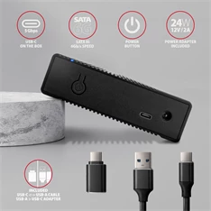 Axagon EE35-GTR USB-C 3.2 Gen 1 SATA 6G 3,5" fekete HDD/SSD ház Axagon EE35-GTR USB-C 3.2 Gen 1 SATA 6G 3,5" fekete HDD/SSD ház