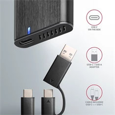 Axagon EEM2-SB2 USB-C 3.2 Gen 2 - M.2 NVMe/SATA fekete csavar nélküli külső SSD ház Axagon EEM2-SB2 USB-C 3.2 Gen 2 - M.2 NVMe/SATA fekete csavar nélküli külső SSD ház