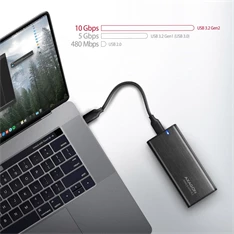 Axagon EEM2-SB2 USB-C 3.2 Gen 2 - M.2 NVMe/SATA fekete csavar nélküli külső SSD ház Axagon EEM2-SB2 USB-C 3.2 Gen 2 - M.2 NVMe/SATA fekete csavar nélküli külső SSD ház