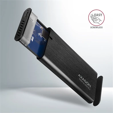 Axagon EEM2-SB2 USB-C 3.2 Gen 2 - M.2 NVMe/SATA fekete csavar nélküli külső SSD ház Axagon EEM2-SB2 USB-C 3.2 Gen 2 - M.2 NVMe/SATA fekete csavar nélküli külső SSD ház
