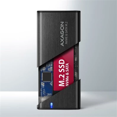 Axagon EEM2-SB2 USB-C 3.2 Gen 2 - M.2 NVMe/SATA fekete csavar nélküli külső SSD ház Axagon EEM2-SB2 USB-C 3.2 Gen 2 - M.2 NVMe/SATA fekete csavar nélküli külső SSD ház
