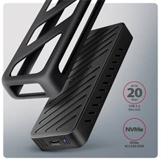 Axagon EEM2-20G USB-C 20Gbps - M.2 NVMe külső SSD ház Axagon EEM2-20G USB-C 20Gbps - M.2 NVMe külső SSD ház