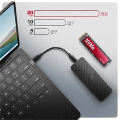 Axagon EEM2-20G USB-C 20Gbps - M.2 NVMe külső SSD ház Axagon EEM2-20G USB-C 20Gbps - M.2 NVMe külső SSD ház