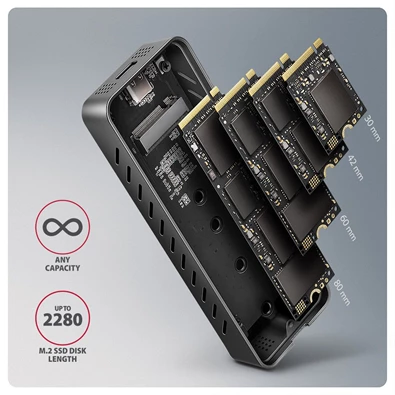 Axagon EEM2-20G USB-C 20Gbps - M.2 NVMe külső SSD ház Axagon EEM2-20G USB-C 20Gbps - M.2 NVMe külső SSD ház