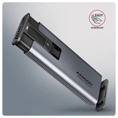 Axagon EEM2-SD2 DISPLAY USB-C 10Gbps M.2 NVMe & SATA SSD külső ház