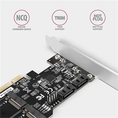 Axagon PCES-SA4M2 2db belső SATAIII portos + 2db SATA M.2 foglalat PCI-Express kártya Axagon PCES-SA4M2 2db belső SATAIII portos + 2db SATA M.2 foglalat PCI-Express kártya