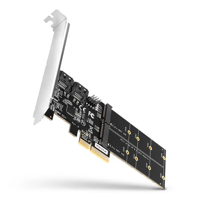 Axagon PCES-SA4M2 2db belső SATAIII portos + 2db SATA M.2 foglalat PCI-Express kártya Axagon PCES-SA4M2 2db belső SATAIII portos + 2db SATA M.2 foglalat PCI-Express kártya