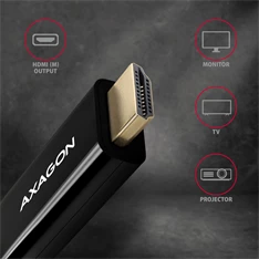 Axagon RVD-HI14C2 Displayport - HDMI 1.4 kábel, 1,8m Axagon RVD-HI14C2 Displayport - HDMI 1.4 kábel, 1,8m