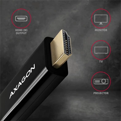 Axagon RVD-HI14C2 Displayport - HDMI 1.4 kábel, 1,8m Axagon RVD-HI14C2 Displayport - HDMI 1.4 kábel, 1,8m