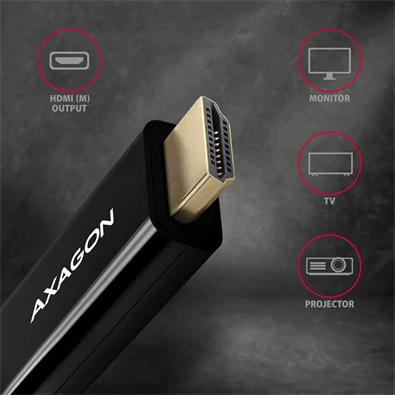 Axagon RVDM-HI14C2 Mini Displayport - HDMI 1.4 kábel Axagon RVDM-HI14C2 Mini Displayport - HDMI 1.4 kábel