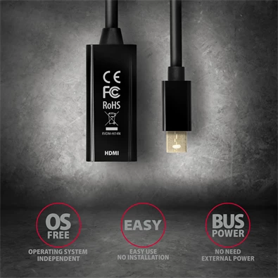 Axagon RVDM-HI14N Mini Displayport - HDMI 1.4 adapter Axagon RVDM-HI14N Mini Displayport - HDMI 1.4 adapter