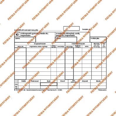 B.12-114/V A5 25x4lapos fekvő "Készletkivételezési bizonylat" nyomtatvány B.12-114/V A5 25x4lapos fekvő "Készletkivételezési bizonylat" nyomtatvány