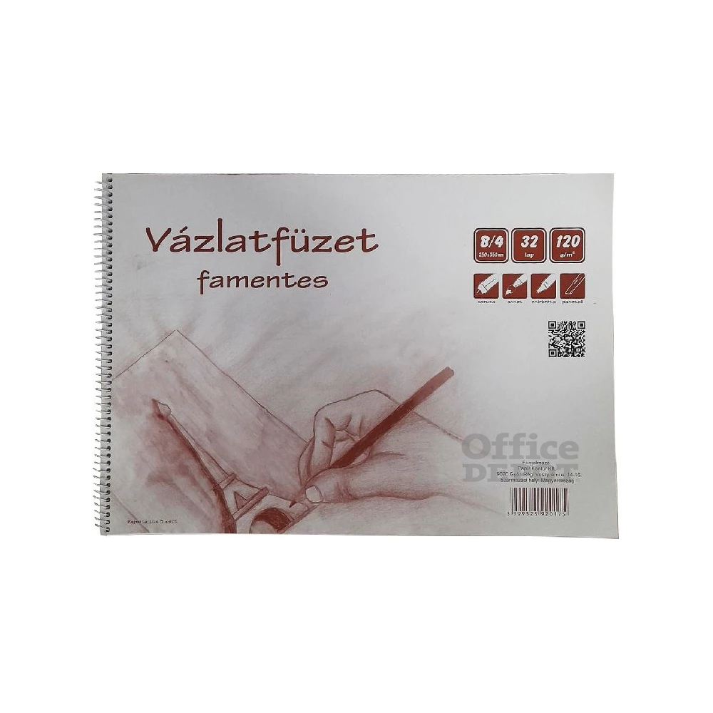 B4 famentes vázlatfüzet