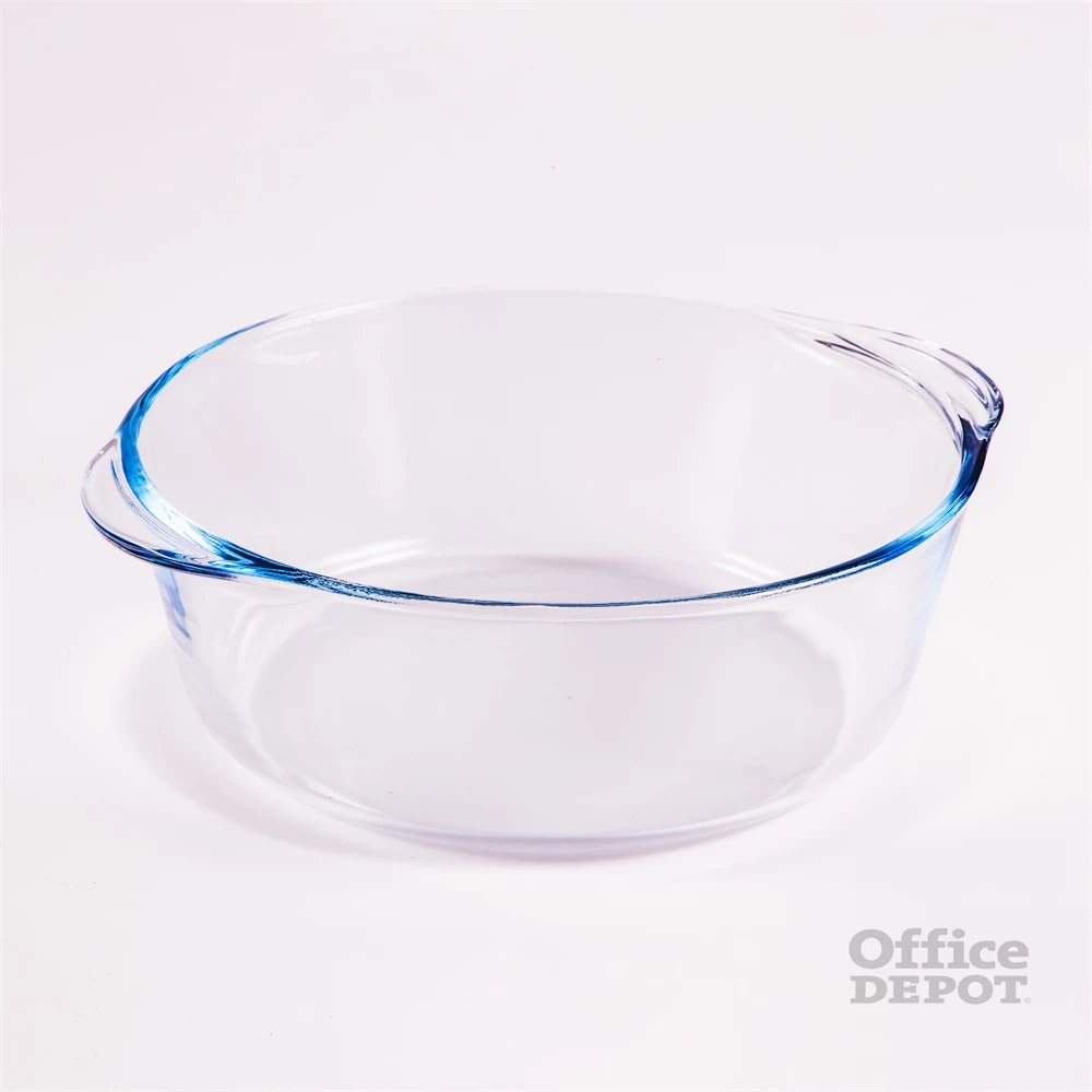 BORCAM kerek hőálló üvegedény fogóval, műanyag tetővel 2.200ml, 251*220*80mm