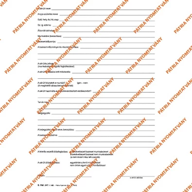 B.VALL.349 A4 24lapos álló "Munkahelyi munkabaleseti napló" nyomtatvány B.VALL.349 A4 24lapos álló "Munkahelyi munkabaleseti napló" nyomtatvány