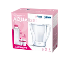 BWT Aqualizer Home 125626883 2,7l fehér vízszűrő kancsó + üvegkulacs BWT Aqualizer Home 125626883 2,7l fehér vízszűrő kancsó + üvegkulacs