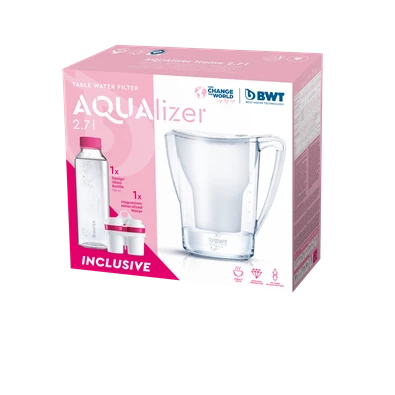 BWT Aqualizer Home 125626883 2,7l fehér vízszűrő kancsó + üvegkulacs BWT Aqualizer Home 125626883 2,7l fehér vízszűrő kancsó + üvegkulacs