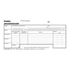 B.318-103/V 25x2lapos "Kiadási pénztárbizonylat" nyomtatvány B.318-103/V 25x2lapos "Kiadási pénztárbizonylat" nyomtatvány