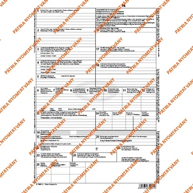 B.CMR/4 4lapos álló "Nemzetközi CMR fuvarlevél" nyomtatványok B.CMR/4 4lapos álló "Nemzetközi CMR fuvarlevél" nyomtatványok