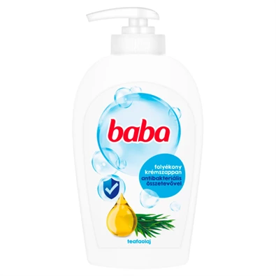 Baba 250 ml folyékony szappan antibakteriáli hatású teafaolajjal Baba 250 ml folyékony szappan antibakteriáli hatású teafaolajjal