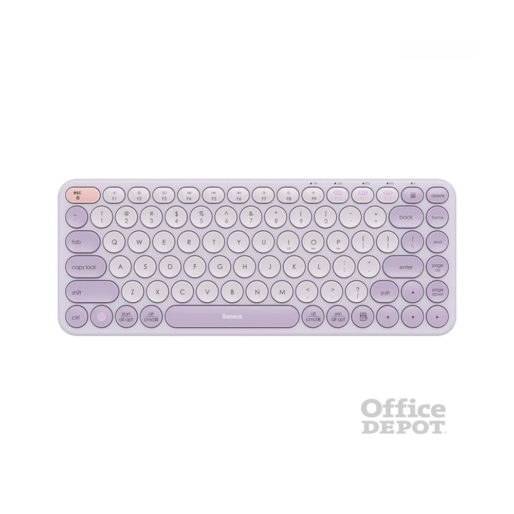 Baseus B00955503513-00 K01A Tri-Mode vezeték nélküli lila billentyűzet