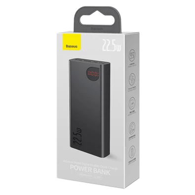 Baseus Bipow PPBD050302 20.000mAh, 20W, fehér (Micro-USB kábel, 25cm) kijelzős Power Bank Baseus Bipow PPBD050302 20.000mAh, 20W, fehér (Micro-USB kábel, 25cm) kijelzős Power Bank