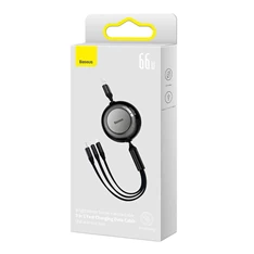 Baseus CAMJ010101 Bright Mirror 3 66W 1,1m microUSB/Lightning/Type-C fekete töltőkábel Baseus CAMJ010101 Bright Mirror 3 66W 1,1m microUSB/Lightning/Type-C fekete töltőkábel