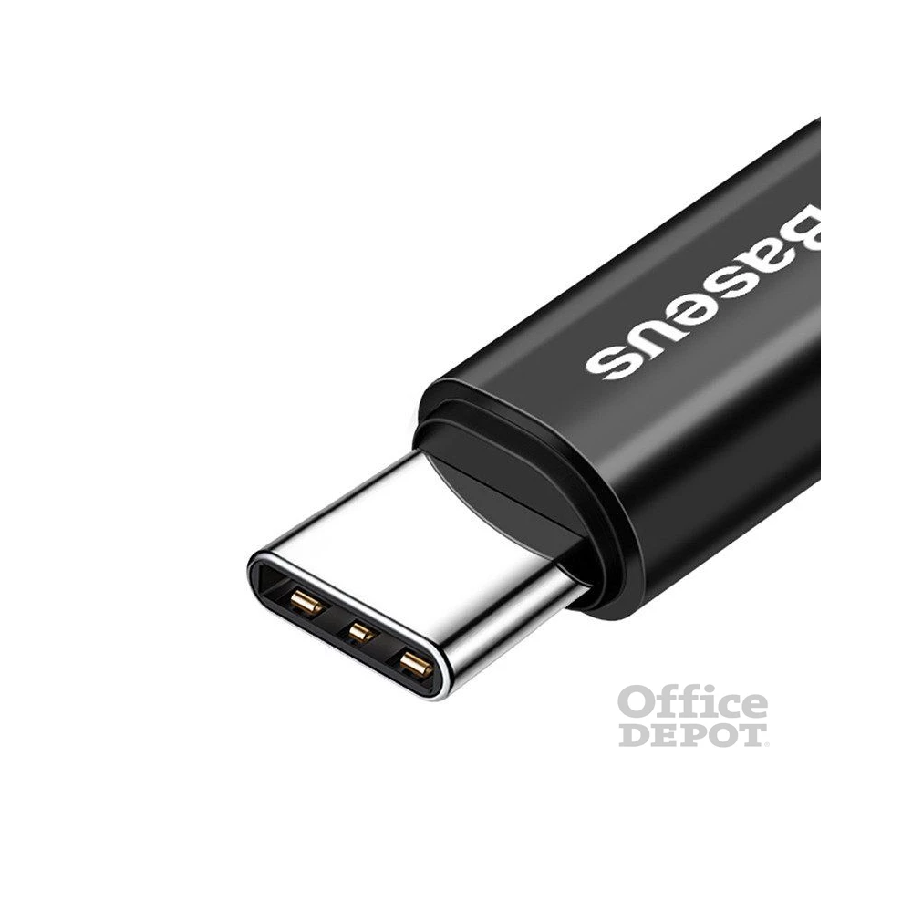 Baseus CATSR-01 Spring 1m rugós Type-C fekete töltőkábel
