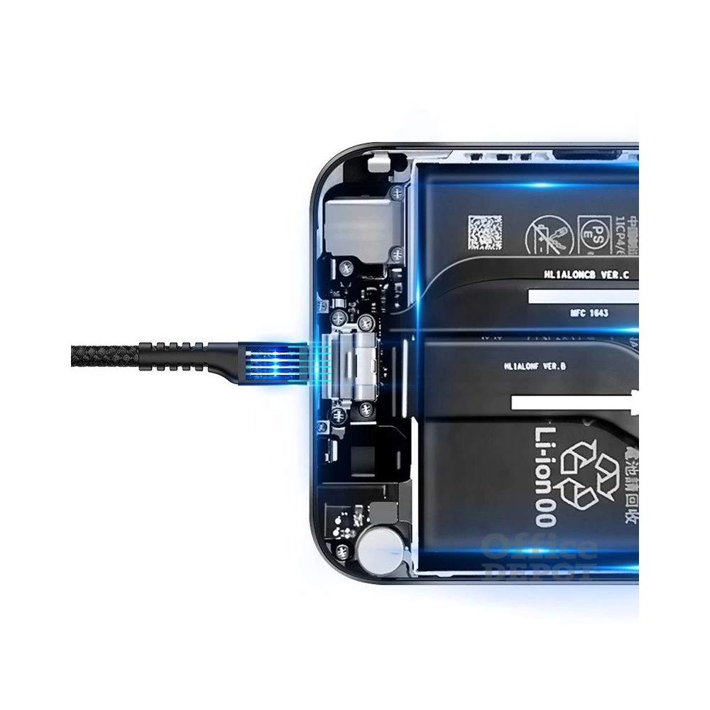 Baseus CATSR-01 Spring 1m rugós Type-C fekete töltőkábel