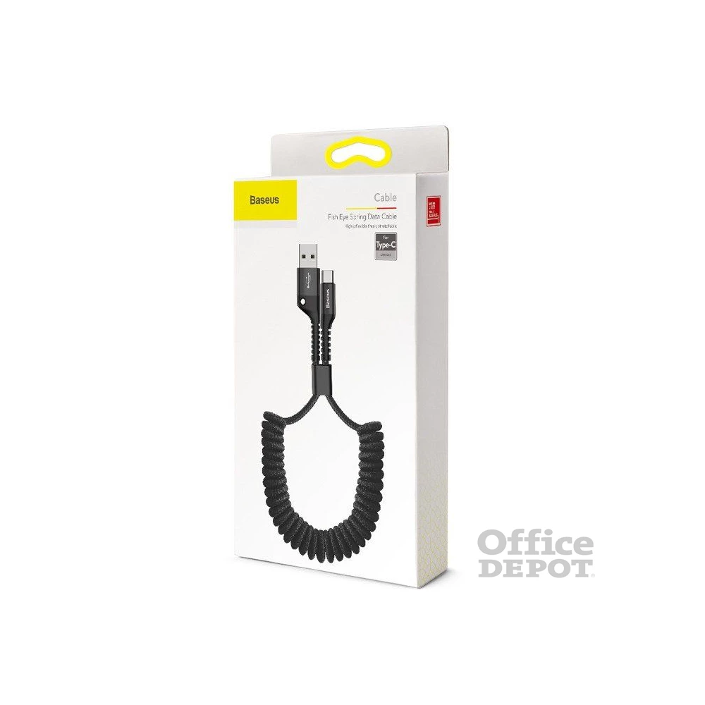 Baseus CATSR-01 Spring 1m rugós Type-C fekete töltőkábel
